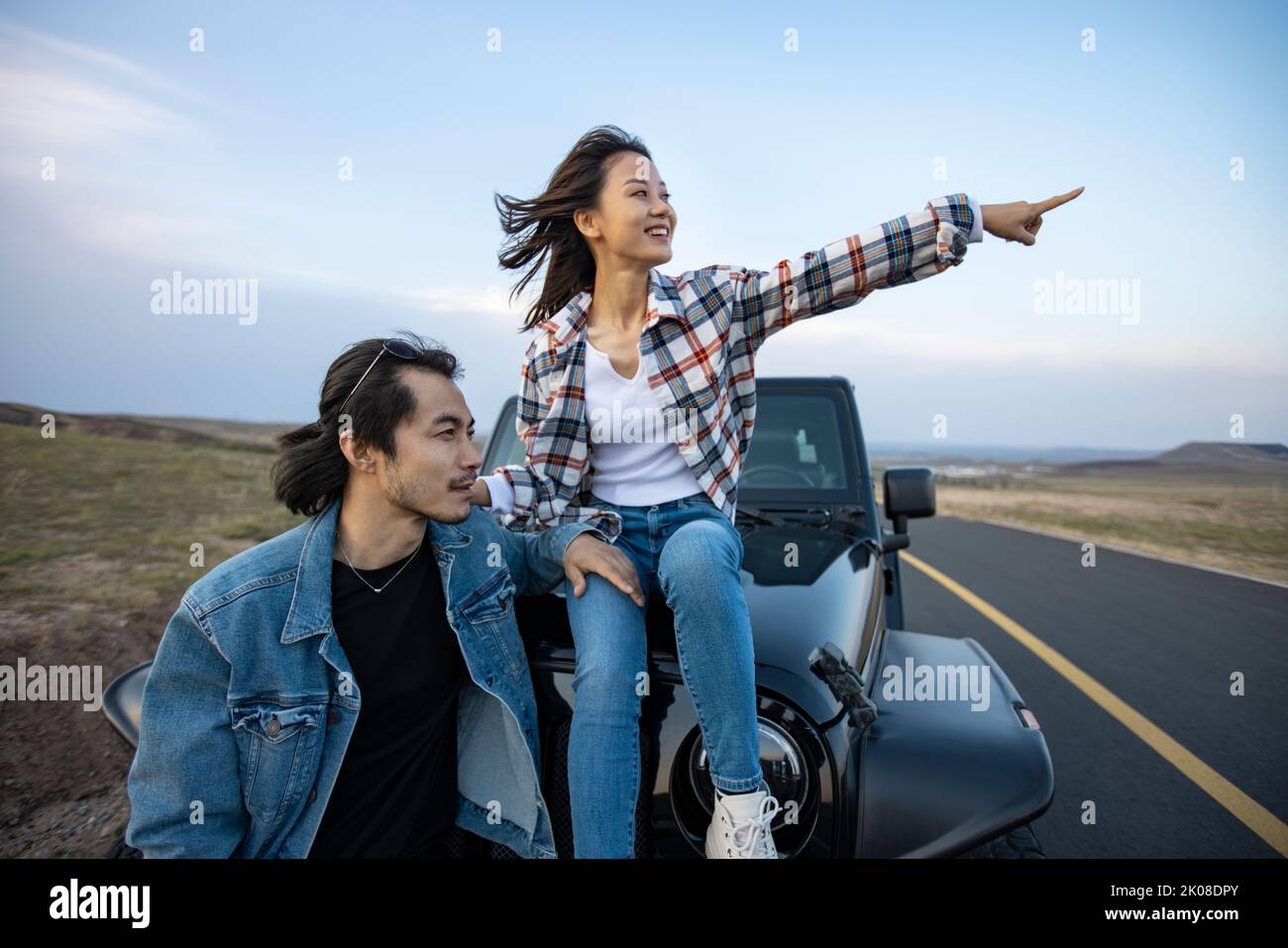 Young chinese couple jeep hi-res stock photography and images - Alamy