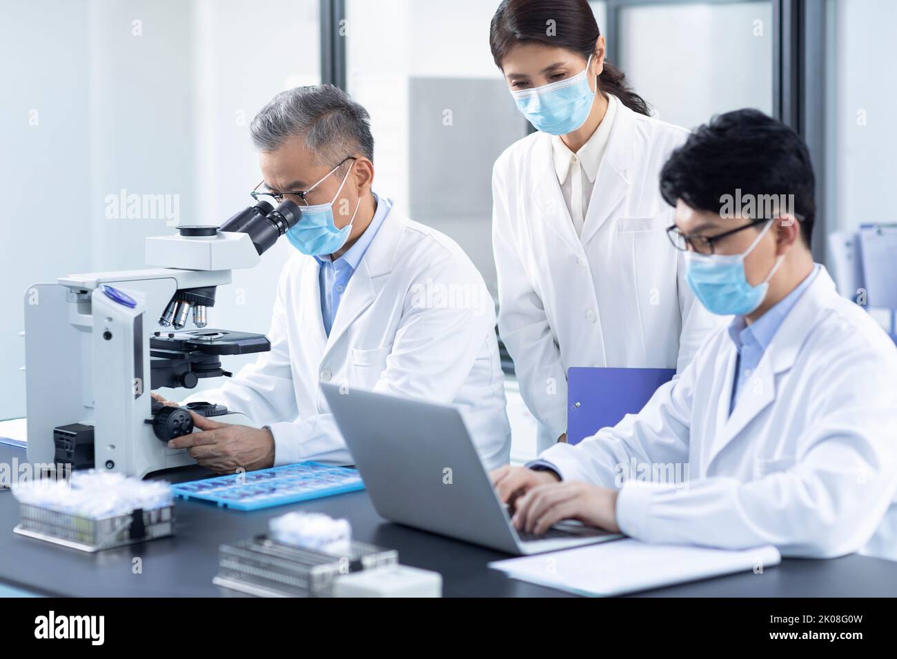 Chinese researchers working in laboratory Stock Photo Alamy