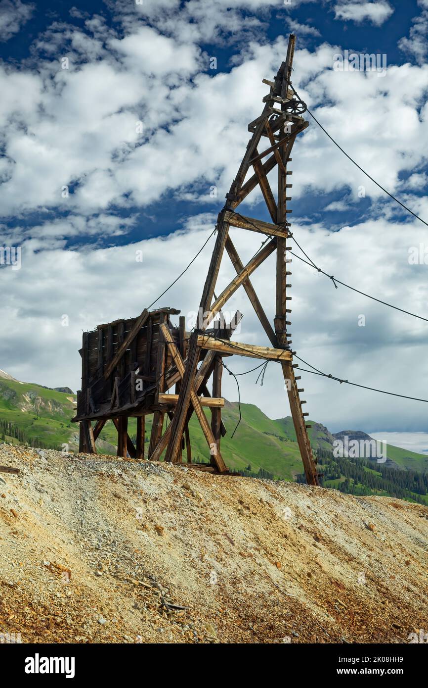 Abandoned ruin, National Bell Mine, near Ouray, Colorado USA Stock Photo