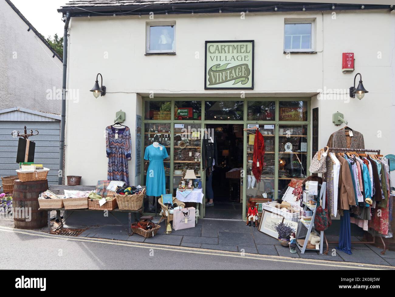 Cartmel Village Vintage shop, Cartmel Stock Photo