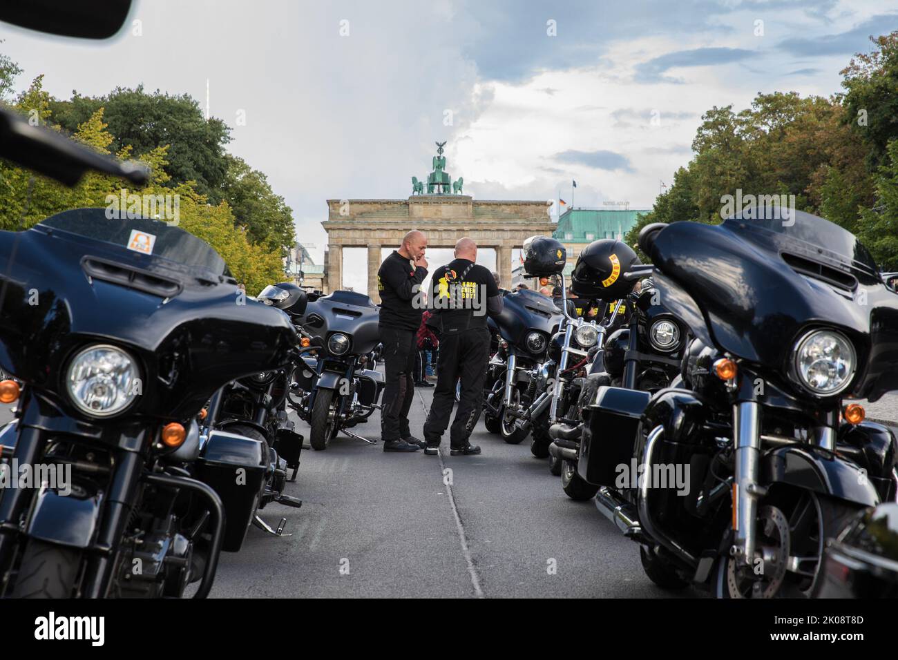 Berlin, Germany. 10th Sep, 2022. Members of Outlaw motorcycle clubs took to several streets in Berlin on September 10, 2022, to protest a ban on badges. Members of Hells Angels and other motorcycle clubs participated in the protest against this law. Under the law, which has been in effect since 2017, the Hells Angels are no longer allowed to display club insignia such as the winged skull in public. Many clubs tried to file a lawsuit against this decision in court. However, the Federal Constitutional Court rejected this at the time. Among others, the ban affects the Hells Angels MC and its Stock Photo