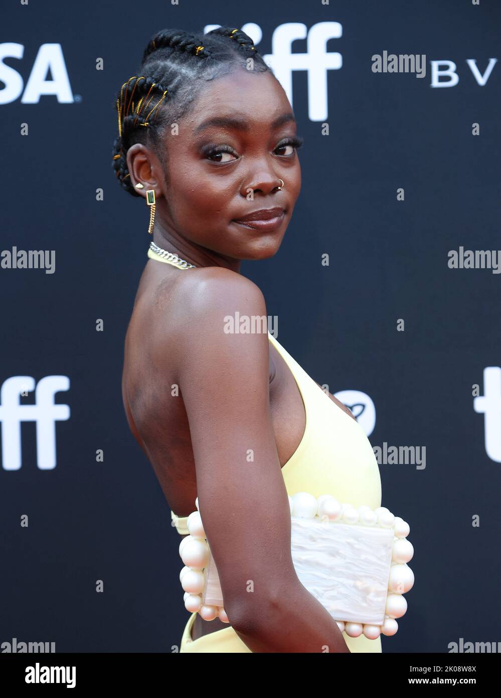 Wanda Banda arriving to "The Woman King" premiere during the 2022