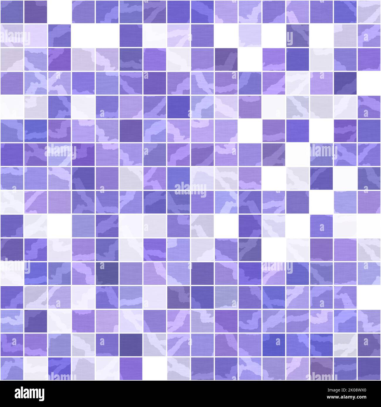 Tiny purple geometric mosaic pixel grid seamless pattern. Modern square ...