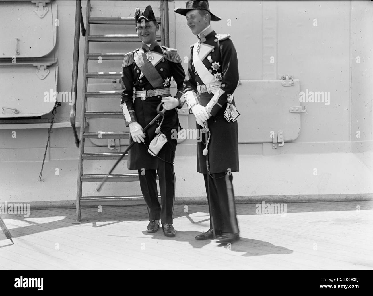 German Squadron Visit To U.S. - Prince Henry And Prince Christian, Who Accompanied Squadron, 1912. Stock Photo