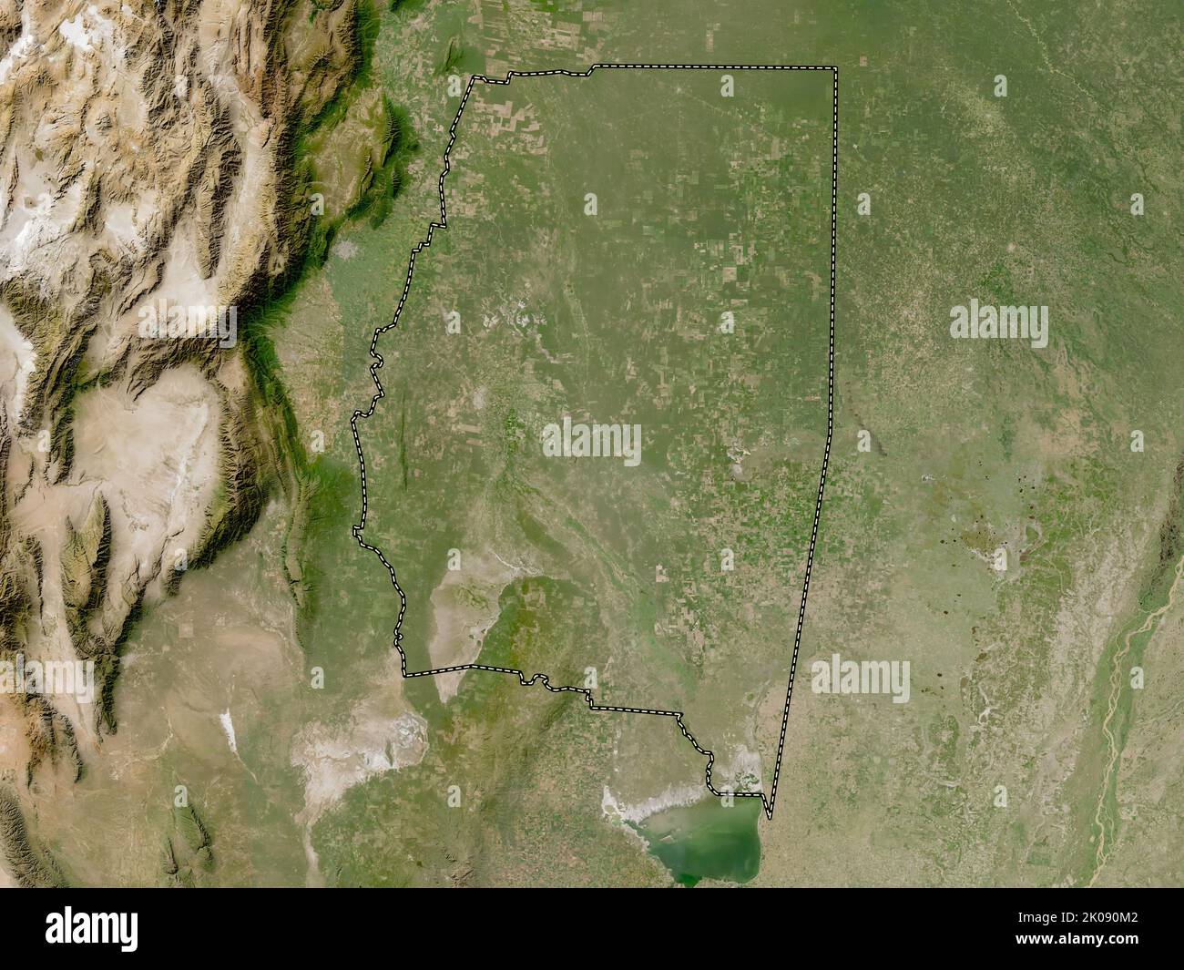 Santiago del Estero, province of Argentina. Low resolution satellite map Stock Photo