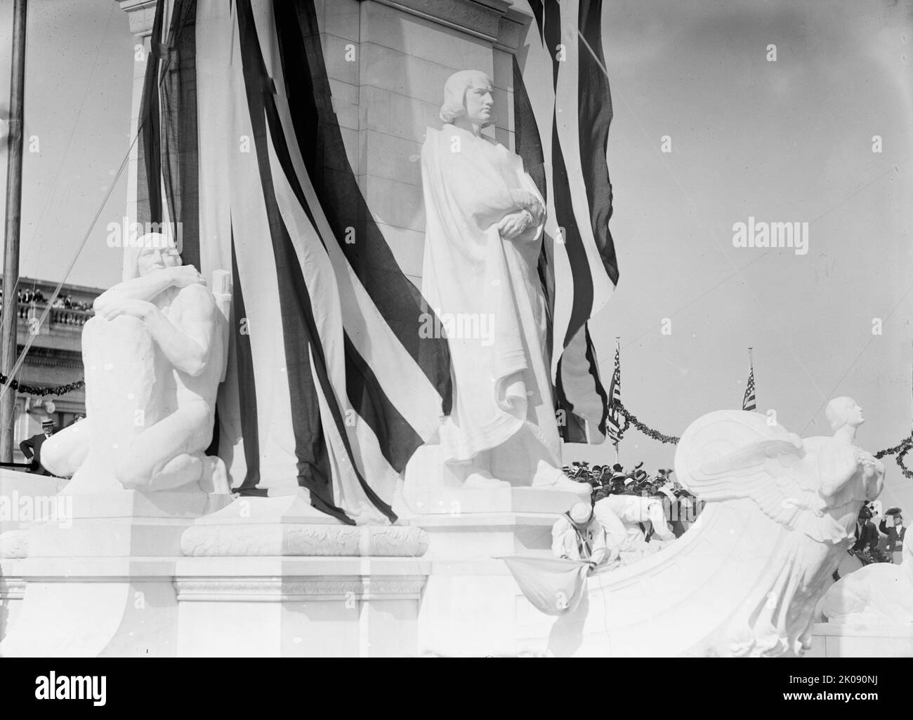 Columbus Memorial - Statue of Columbus, 1912. [The Columbus Fountain, also known as the Columbus Memorial, was unveiled in Washington, D.C. in 1912. It was designed by Lorado Taft]. Stock Photo