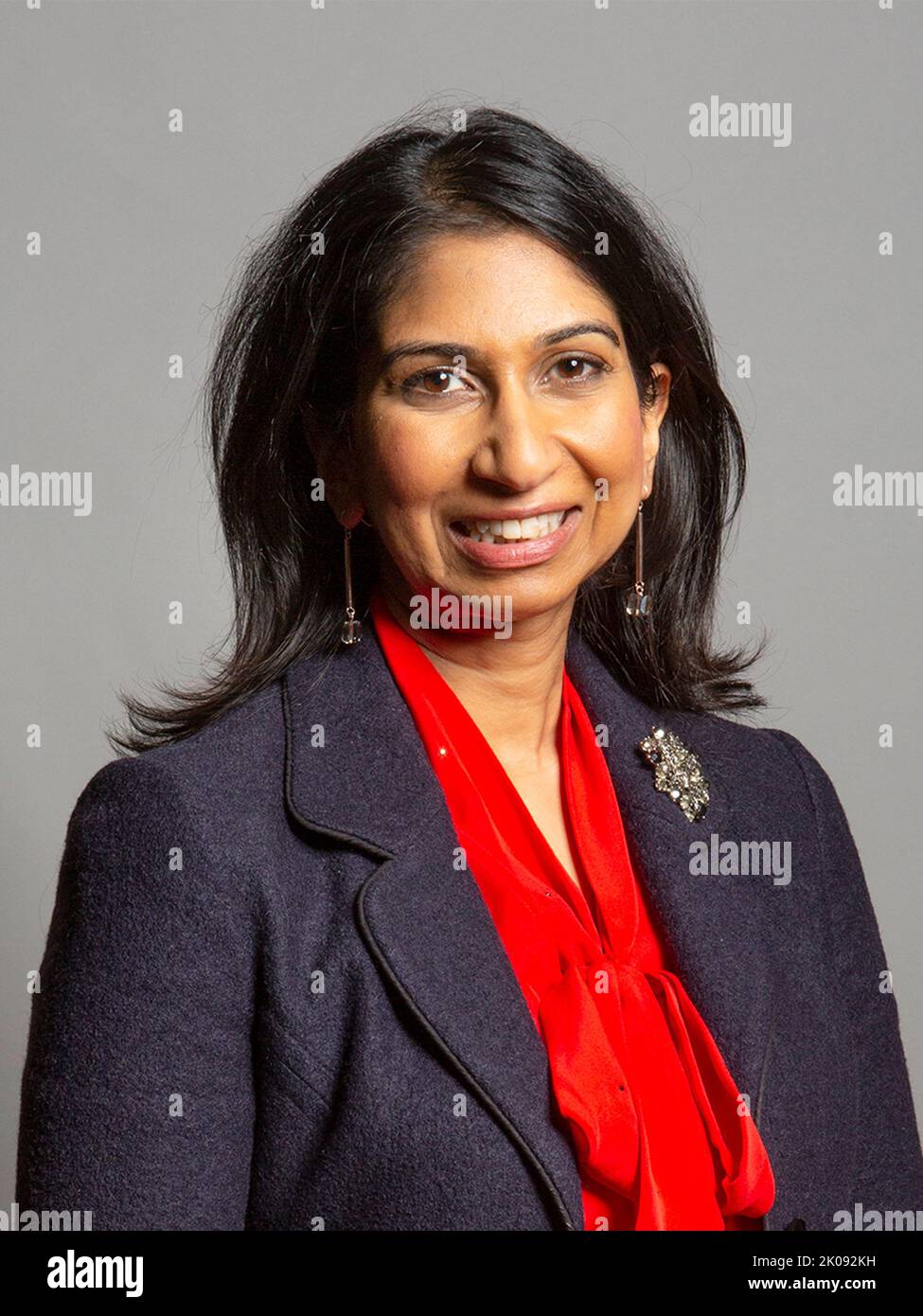 The Rt Hon Suella Braverman is the Conservative MP for Fareham, and is reappointed to the Government post of Home Secretary. Stock Photo