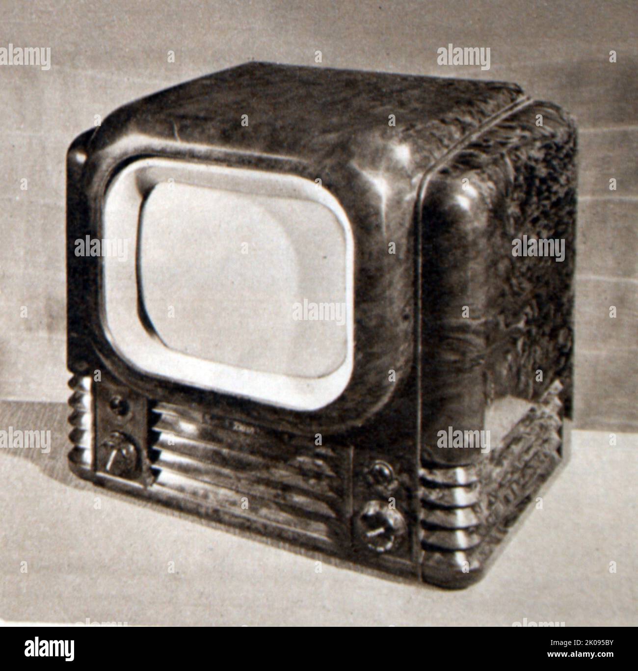 Bush television receiver in moulded plastic cabinet, made by British Moulded Plastics Ltd. Stock Photo