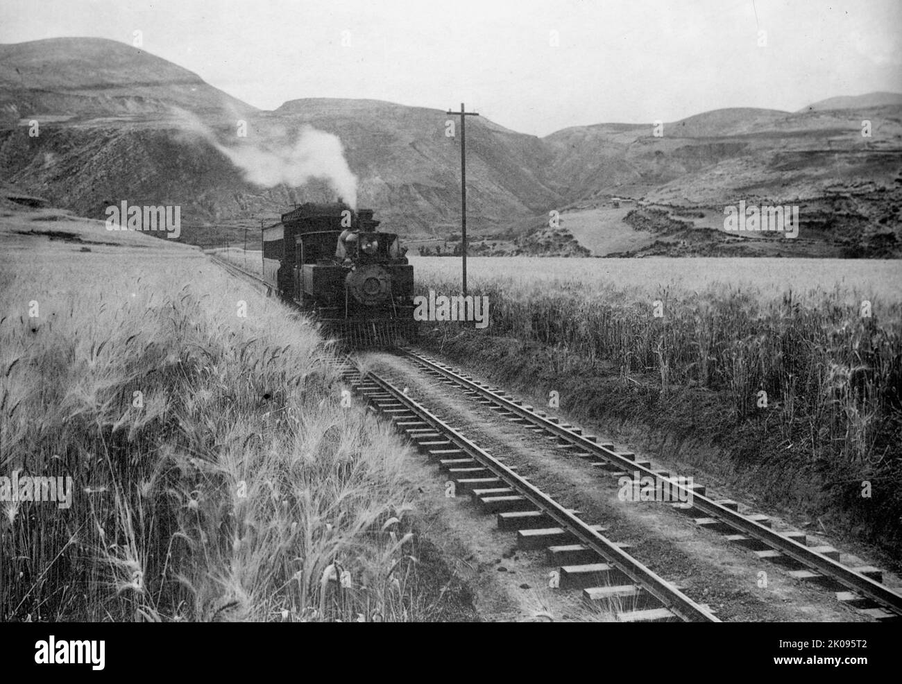 Peru scenes 1912 steam locomotive stock photo alamy
