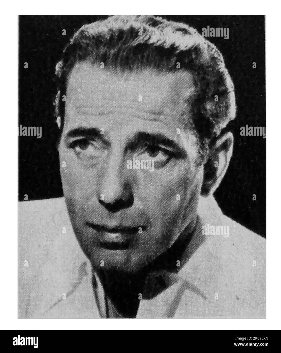Humphrey Bogart. Humphrey DeForest Bogart (December 25, 1899 - January 14, 1957), nicknamed Bogie, was an American film and stage actor. His performances in Classical Hollywood cinema films made him an American cultural icon. Stock Photo