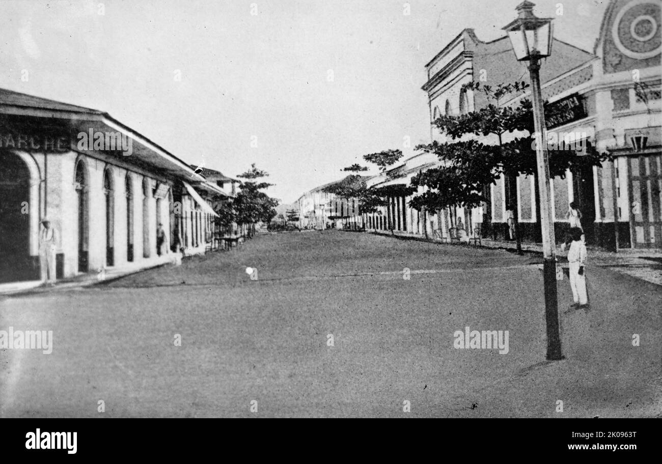 Peru. Scenes In Iquitos, 1912. 'One of the Principal Streets'. Stock Photo