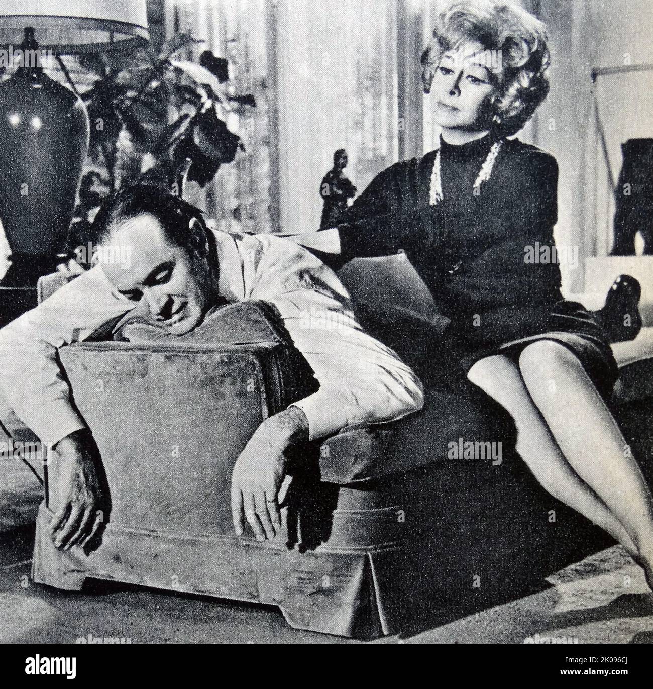 Bob Hope and Lucille Ball in Critic's Choice, a 1963 comedy film. Leslie Townes 'Bob' Hope KBE KC*SG (May 29, 1903 - July 27, 2003) was a British-American stand-up comedian,[2] vaudevillian, actor, singer, dancer, and author. With a career that spanned nearly 80 years. Lucille Desiree Ball (August 6, 1911 - April 26, 1989) was an American actress, comedian, model, studio executive, and producer. She was nominated for 13 Primetime Emmy Awards, winning five times and was the recipient of several other accolades, such as the Golden Globe Cecil B. DeMille Award and two stars on the Hollywood Walk Stock Photo