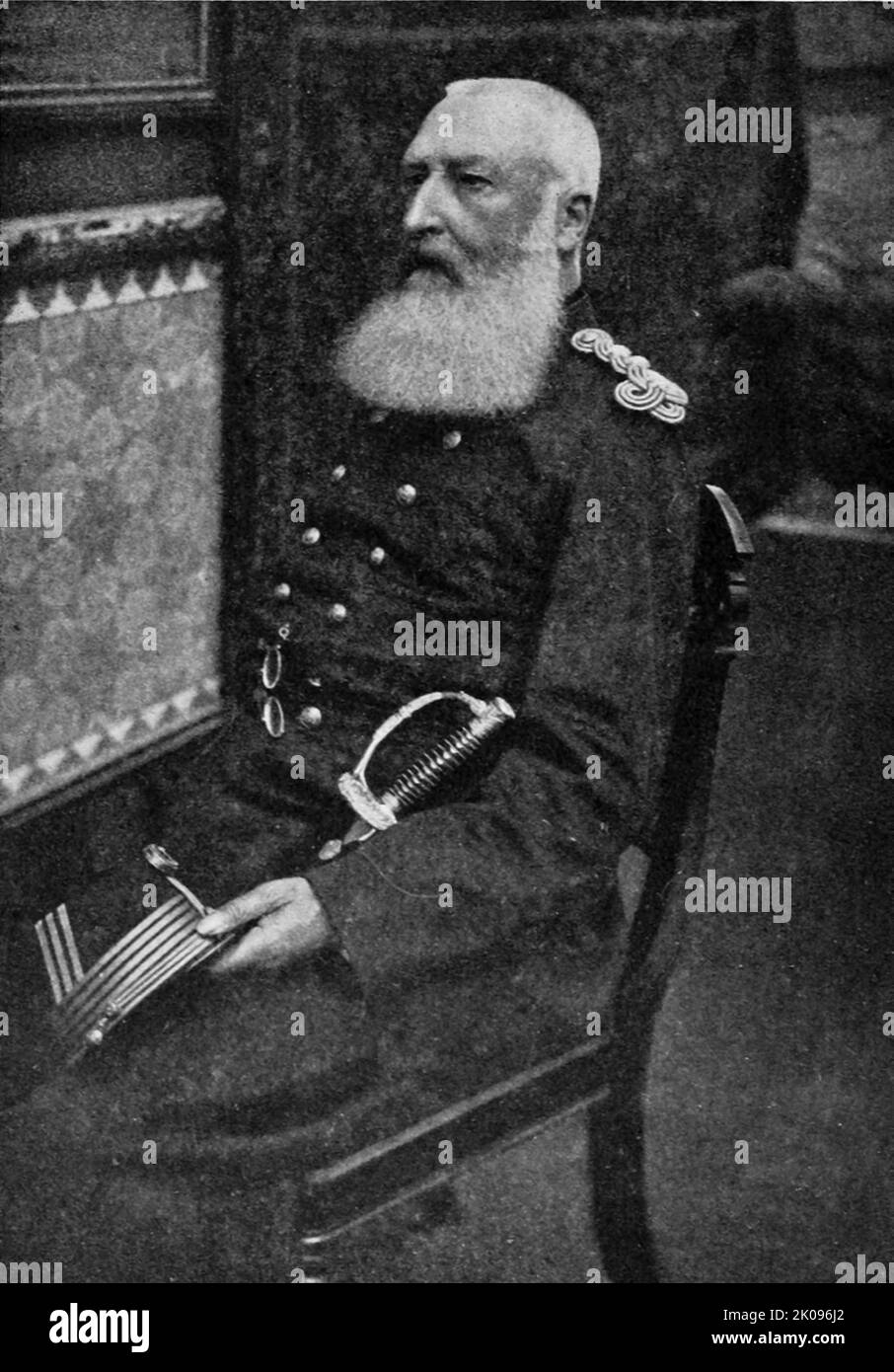 Leopold II (1835 - 1909) was the second King of the Belgians from 1865 to 1909 and, through his own efforts, the King-Sovereign of the Congo Free State from 1885 to 1908. Stock Photo