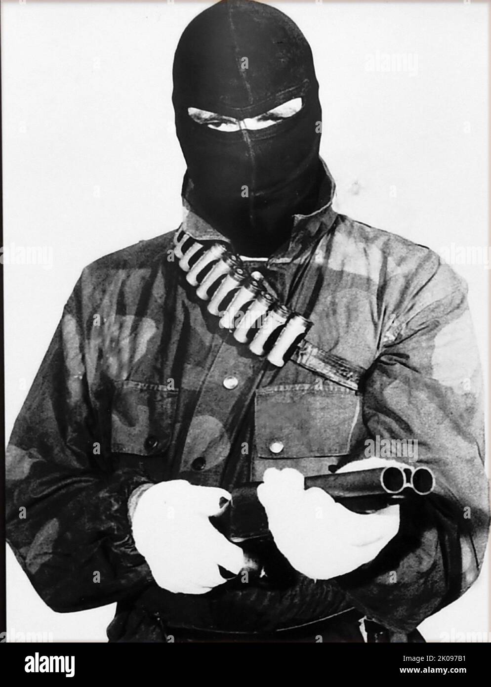 Donald Neilson (born Donald Nappey; 1 August 1936 - 18 December 2011), alias the 'Black Panther', was a British armed robber, kidnapper and multiple murderer. He murdered three men during robberies of sub-post offices between 1971 and 1974, and murdered kidnap victim Lesley Whittle, an heiress from Highley, Shropshire, in January 1975. He was apprehended later that year, and sentenced to life imprisonment in July 1976, remaining in prison until his death in 2011. Stock Photo