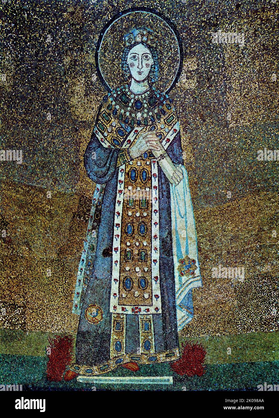 Madonna Venezia, San Marco. Mosaic of the Madonna in St Marks Cathedral, Venice. Stock Photo