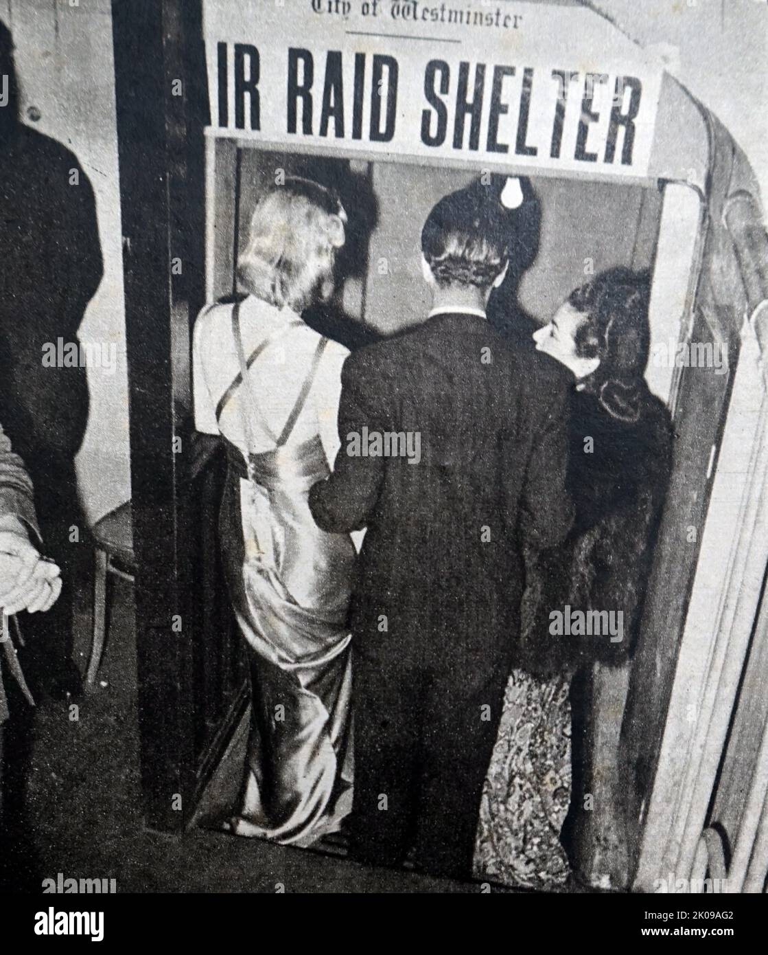 Air raid shelter at the Paradise club in London. Stock Photo