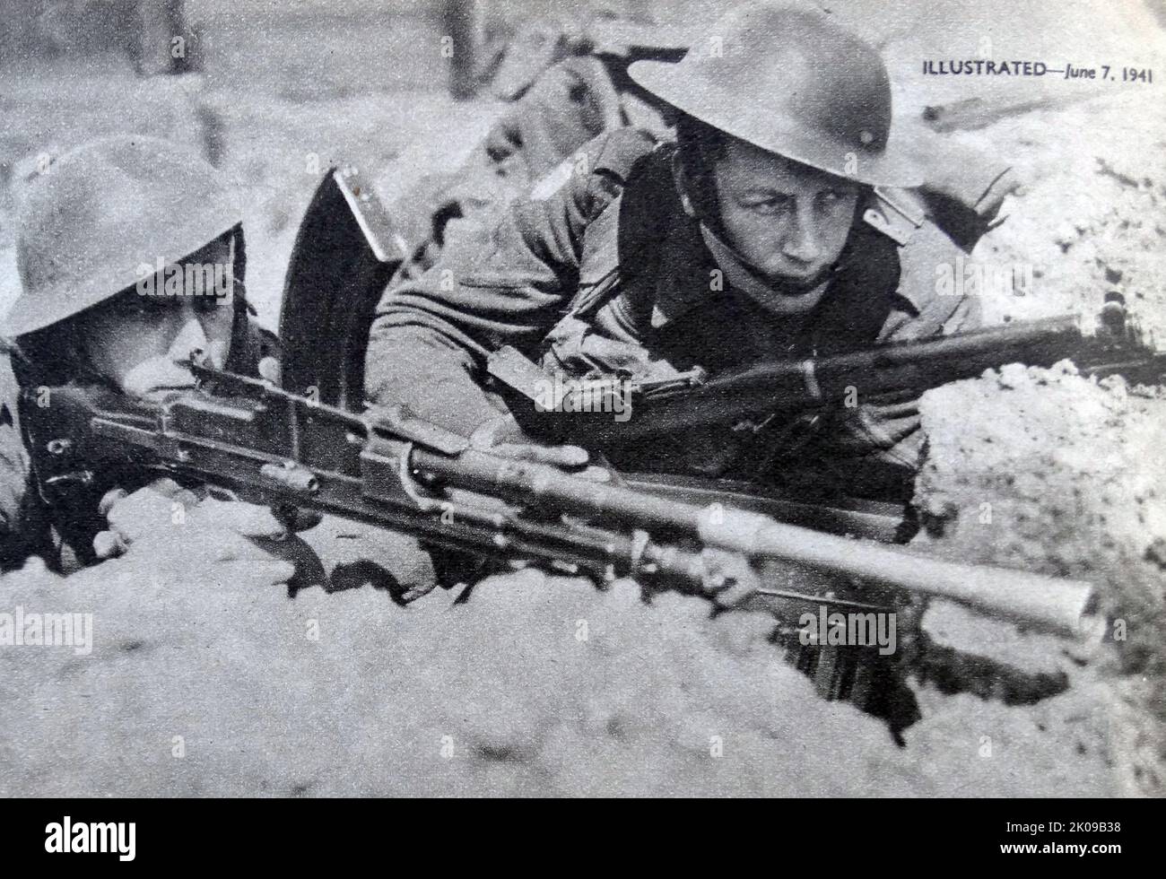 Lance-Corporal Philip Batten of the Royal Fusiliers on excercise in France. Stock Photo