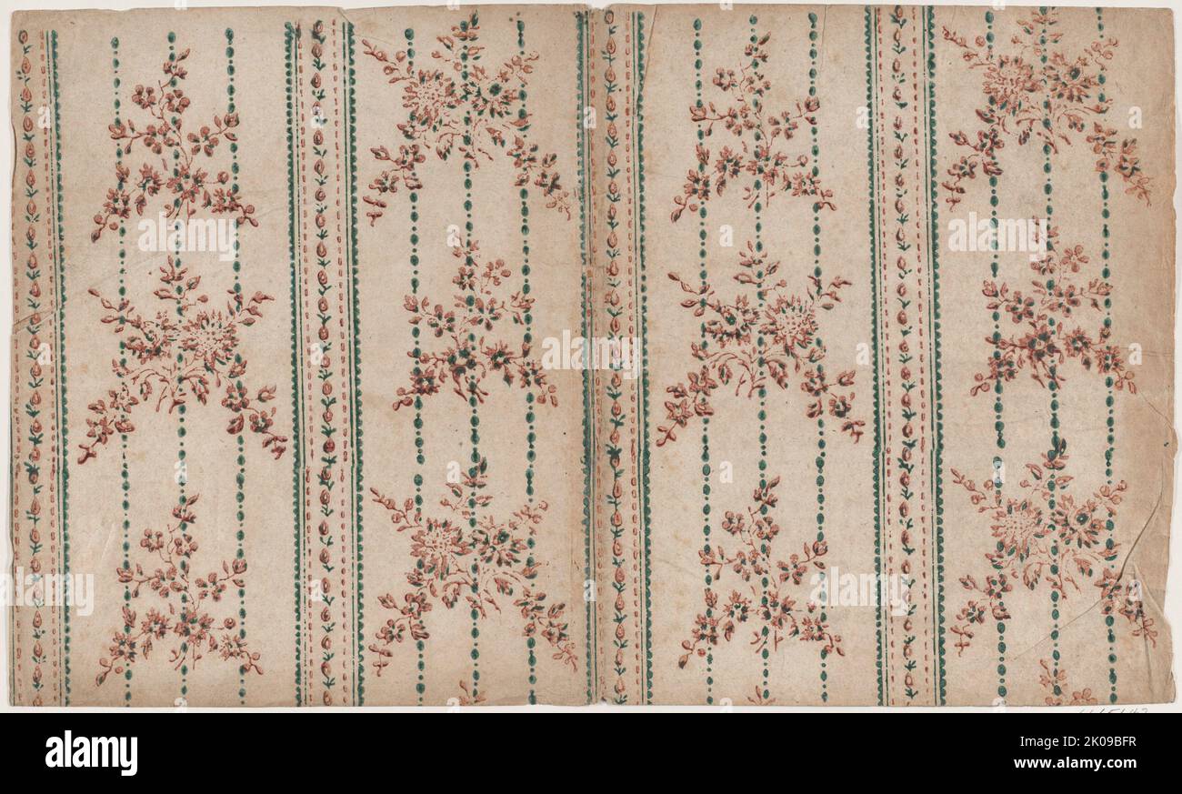 Book cover with two borders with floral patterns, 19th century Stock ...