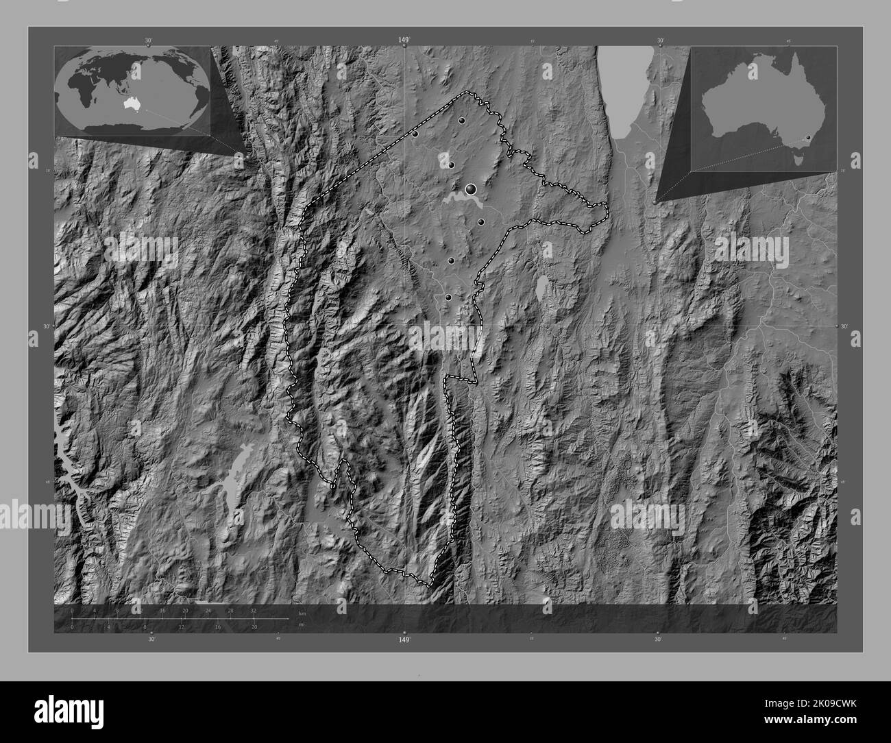 Australian Capital Territory, territory of Australia. Bilevel elevation