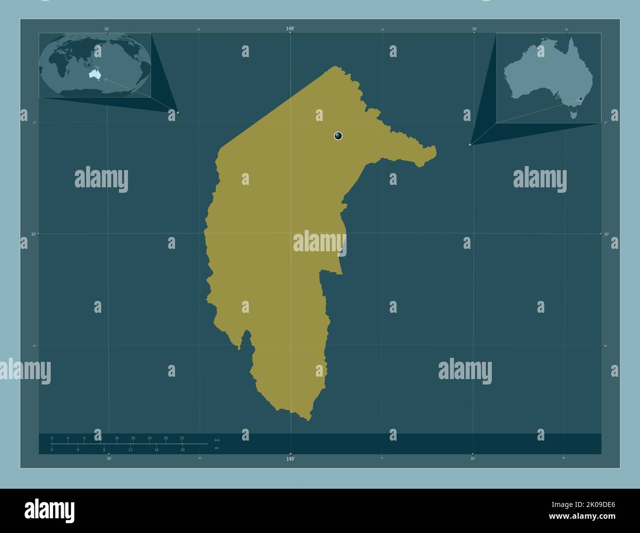 Australian Capital Territory, territory of Australia. Solid color shape. Corner auxiliary location maps Stock Photo