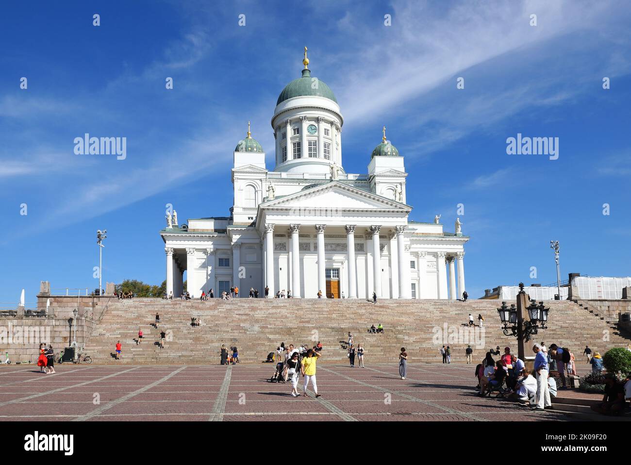 Helsinki, Finland - August 20, 2022: Exterior view of the Helsinki Cathedral built in the neoclassical  style. Stock Photo