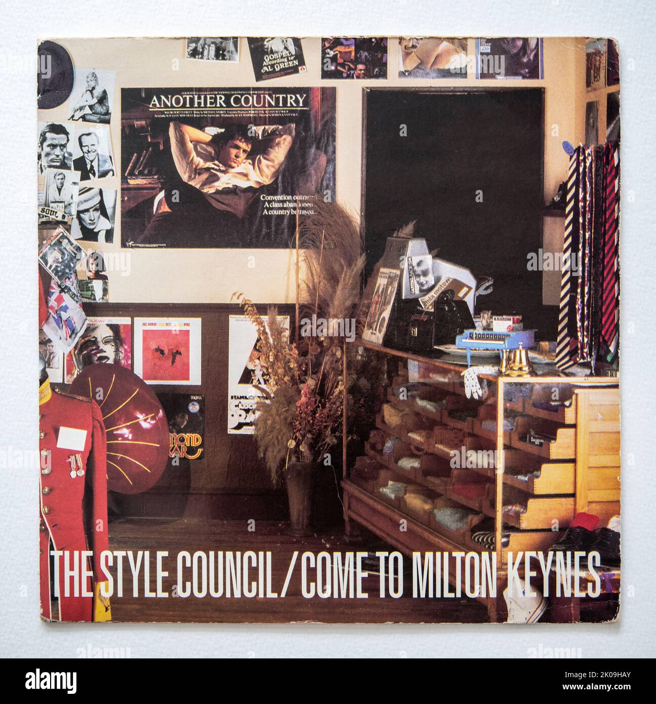 Picture cover of the seven inch single version of Come to Milton Keynes by The Style Council, which was released in 1985. Stock Photo
