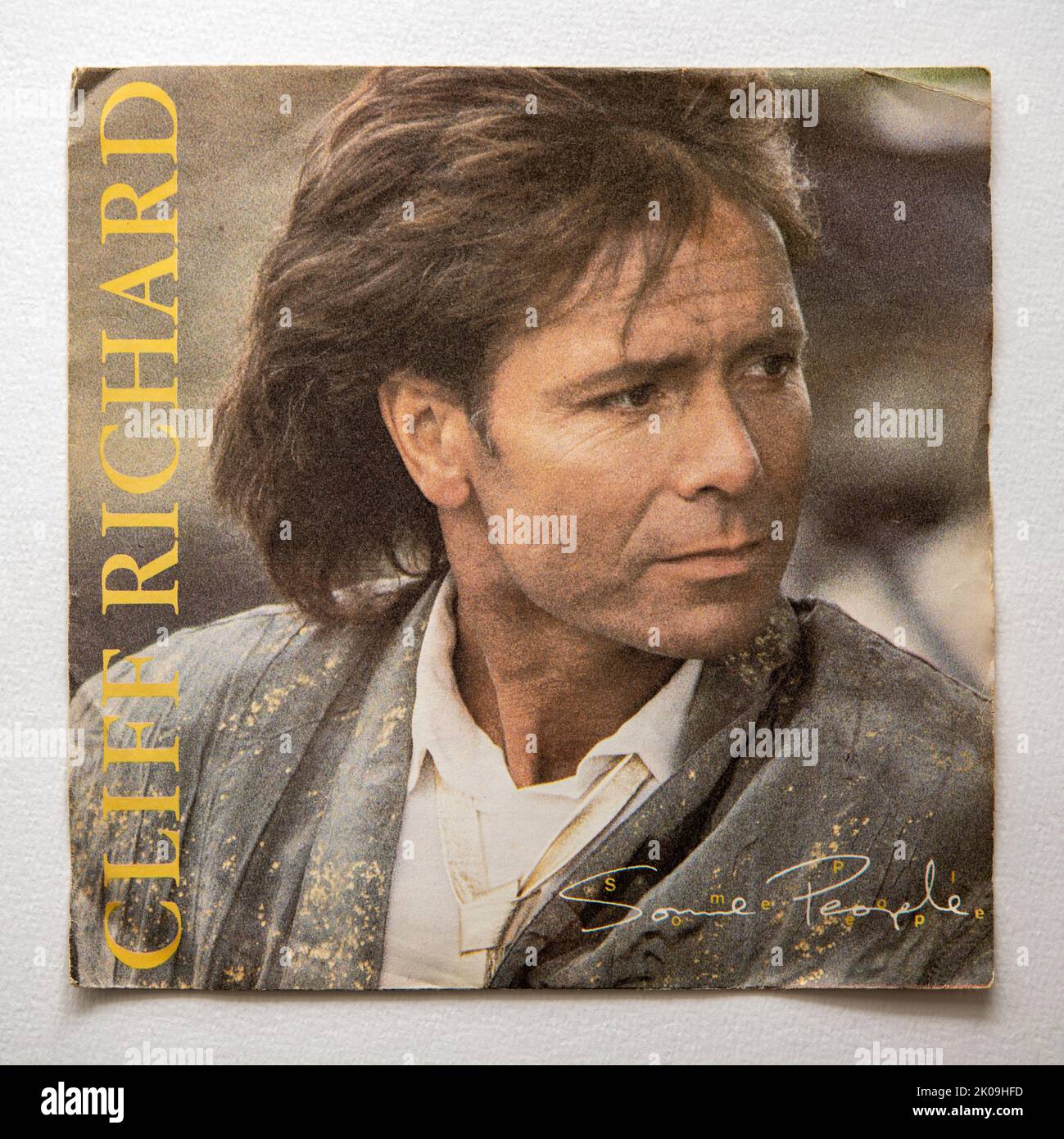 Picture cover of the seven inch single version of Some People by Cliff Richard, which was released in 1987. Stock Photo