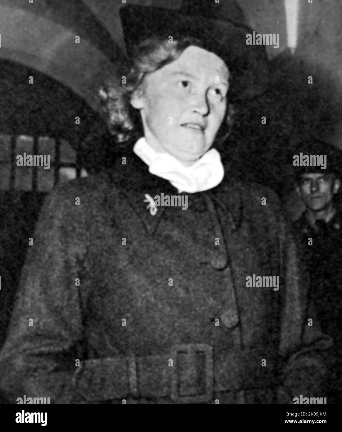 Ilse Koch (1906 - 1967) Nazi war criminal who was an overseer at Nazi concentration camps run by her husband, commandant Karl-Otto Koch. Working at Buchenwald (1937-1941) and Majdanek (1941-1943), Koch became infamous for her sadistic, brutal treatment of prisoners. In 1947, she became one of the first prominent Nazis tried by the U.S. military. Stock Photo