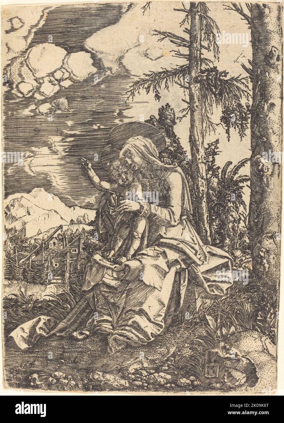 Virgin in a Landscape, c. 1515. Stock Photo