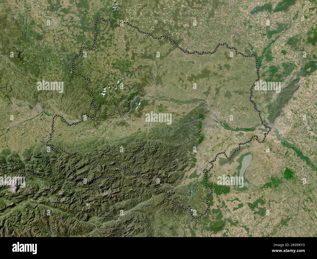 Niederosterreich, state of Austria. Low resolution satellite map Stock Photo