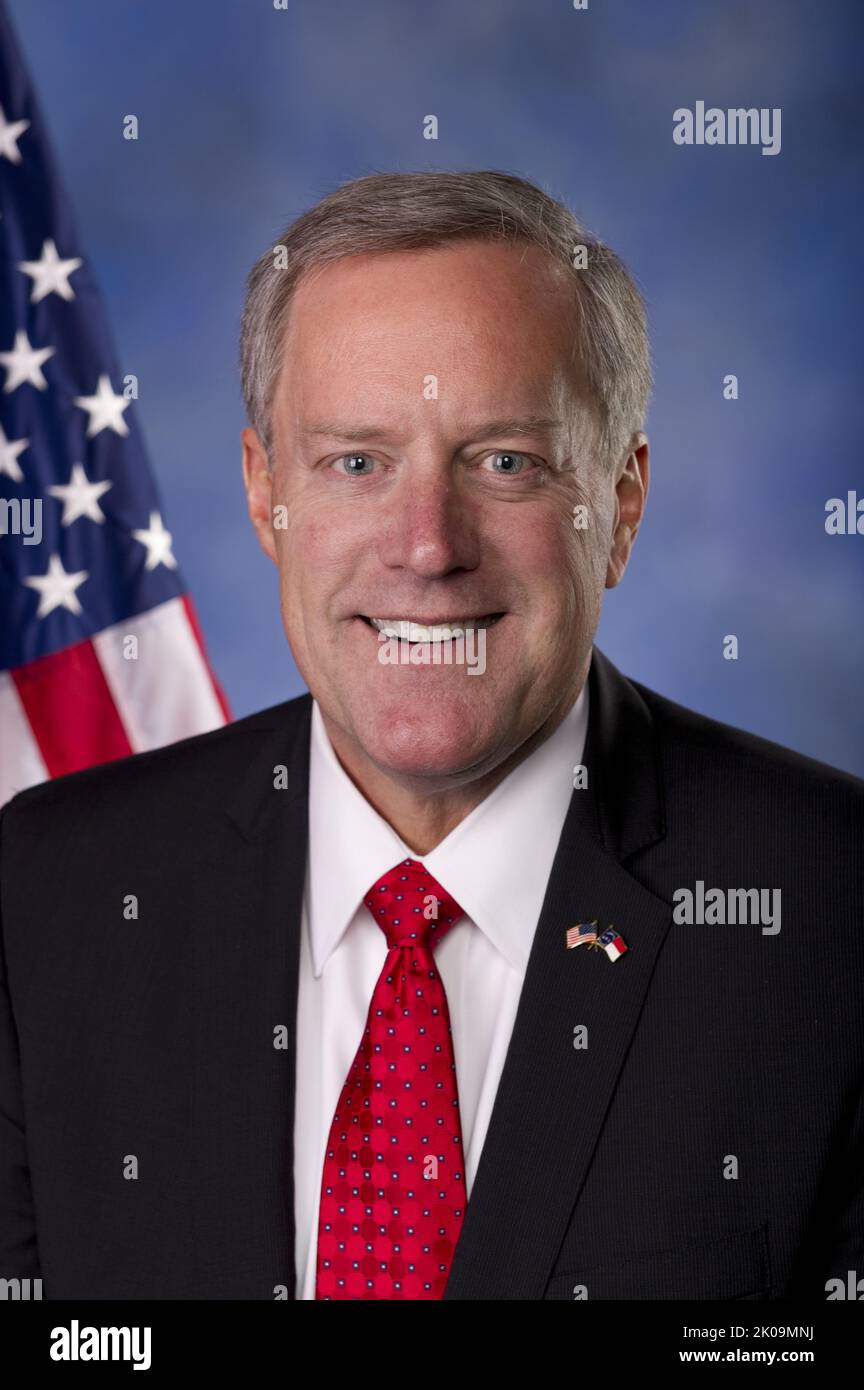 Mark Randall Meadows (born July 28, 1959) is an American politician who served as the 29th White House chief of staff from 2020 to 2021. He served as the U.S. representative for North Carolina's 11th congressional district from 2013 to 2020. A member of the Republican Party, Meadows chaired the House Freedom Caucus from 2017 to 2019. He was considered one of President Donald Trump's closest allies. Stock Photo