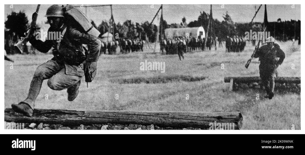 Turkish soldiers in training during World War II. Stock Photo