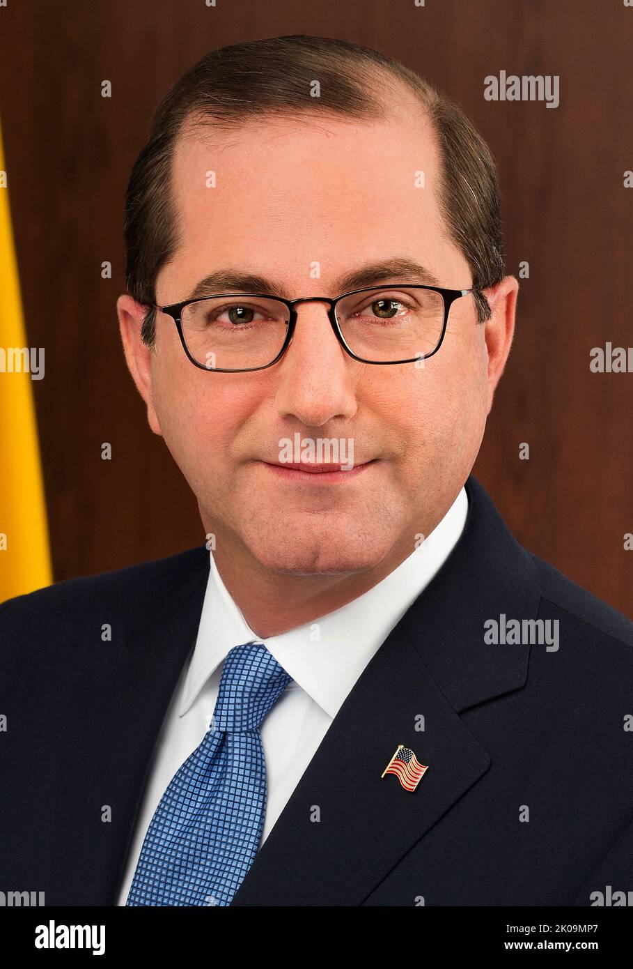 Alex Michael Azar II (born June 17, 1967) American politician, attorney, businessman, lobbyist, and former pharmaceutical executive who served as the United States Secretary of Health and Human Services from 2018 to 2021. Azar was nominated to his post by President Donald Trump on November 13, 2017, and confirmed by the United States Senate on January 24, 2018. He was also chairman of the White House Coronavirus Task Force from its inception in January 2020 to February 2020, when he was replaced by Vice President Mike Pence. Stock Photo