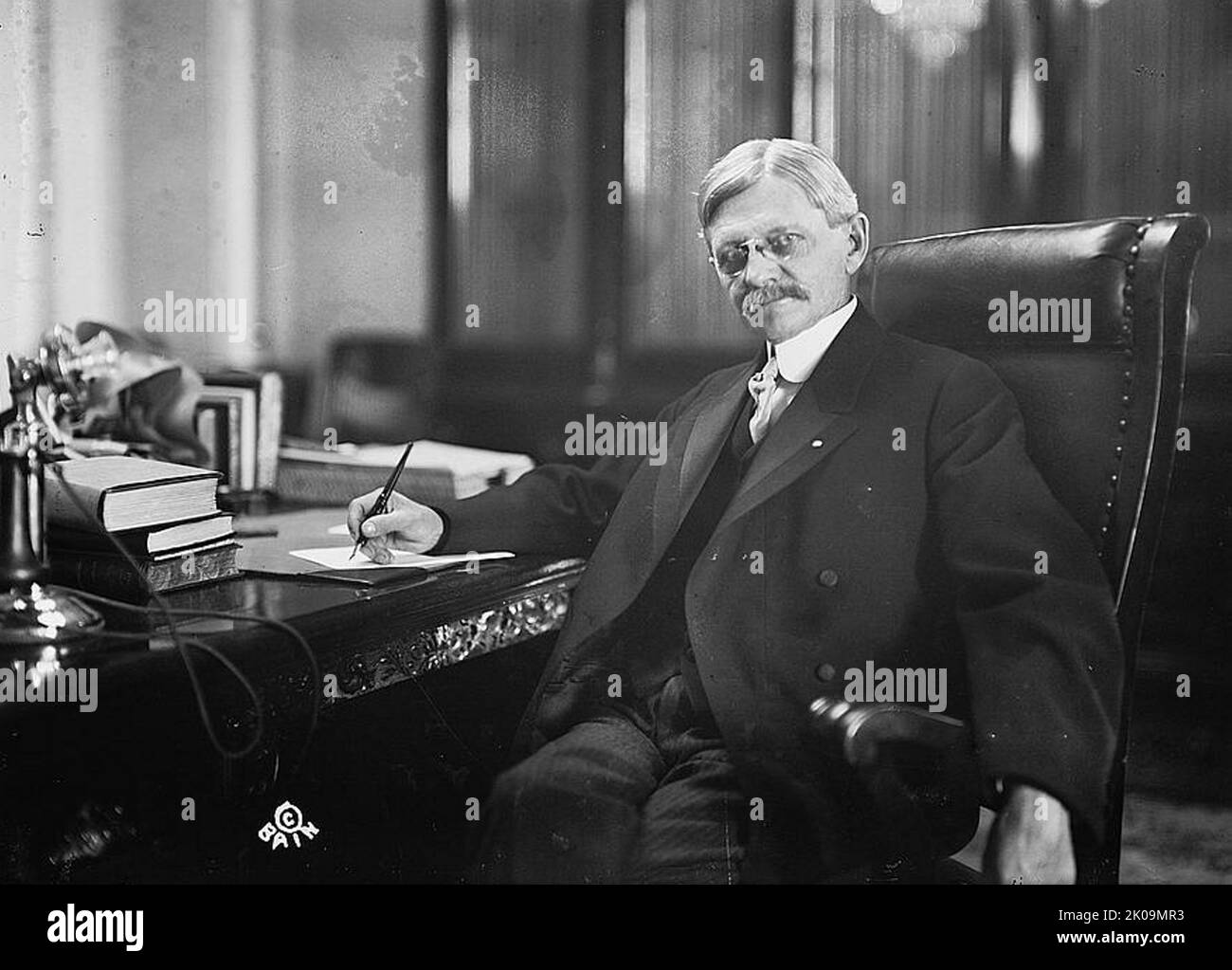 Thomas Riley Marshall (1854 - 1925) American politician who served as the 28th vice president of the United States from 1913 to 1921 under President Woodrow Wilson. A prominent lawyer in Indiana, he became an active and well known member of the Democratic Party. Stock Photo