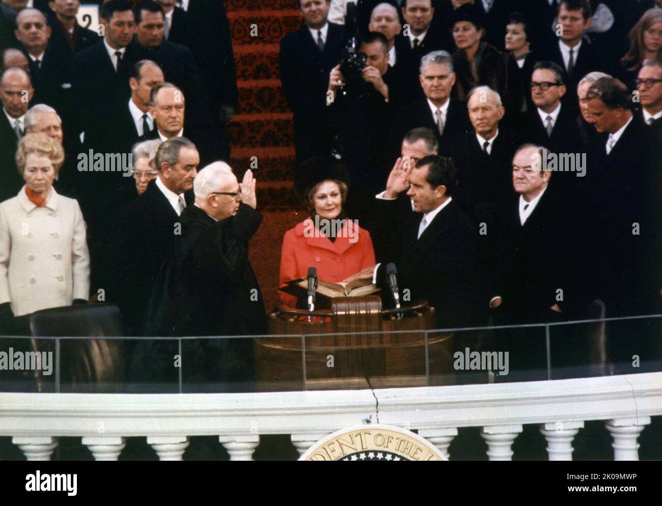 Richard Nixon (1913 - 1994) president of the United States, serving from 1969 to 1974. A member of the Republican Party, Nixon previously served as the 36th vice president from 1953 to 1961, he became the only president to resign from the office, following the Watergate scandal. Stock Photo