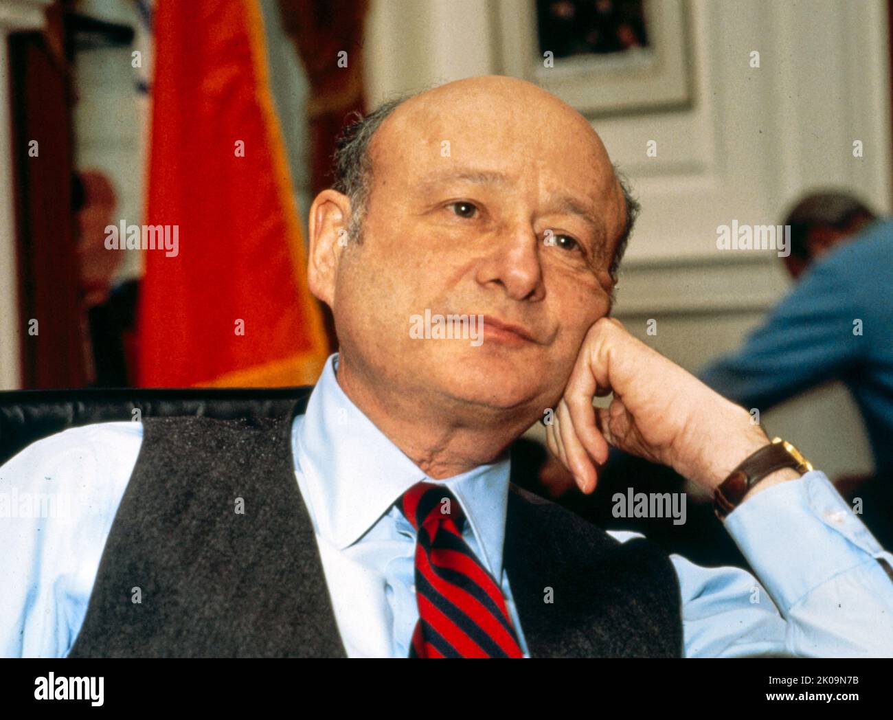 Edward Irving Koch (1924 - 2013) was an American politician, lawyer, political commentator, film critic, and television personality. He served in the United States House of Representatives from 1969 to 1977 and was mayor of New York City from 1978 to 1989. Stock Photo