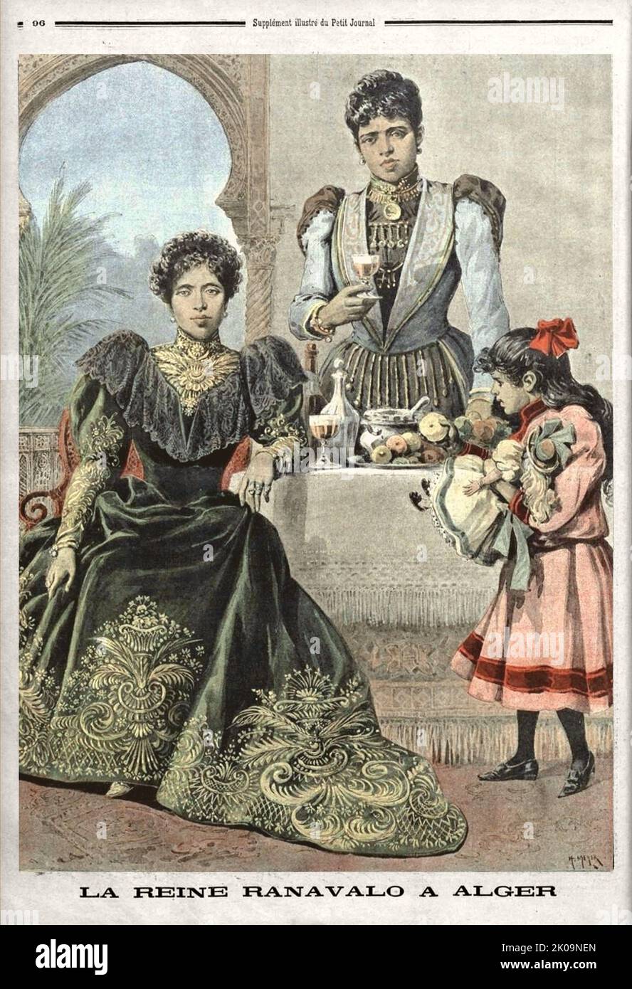 Ranavalona III (1861 - 1917) last sovereign of the Kingdom of Madagascar. She ruled from July 30, 1883 to February 28, 1897 in a reign marked by ultimately futile efforts to resist the colonial designs of the government of France. Ranavalona tried to stave off colonization by strengthening trade and diplomatic relations with foreign powers throughout her reign. Stock Photo