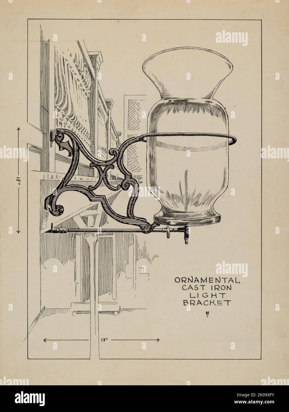 Cast Iron Lamp Bracket, c. 1936 Stock Photo Alamy