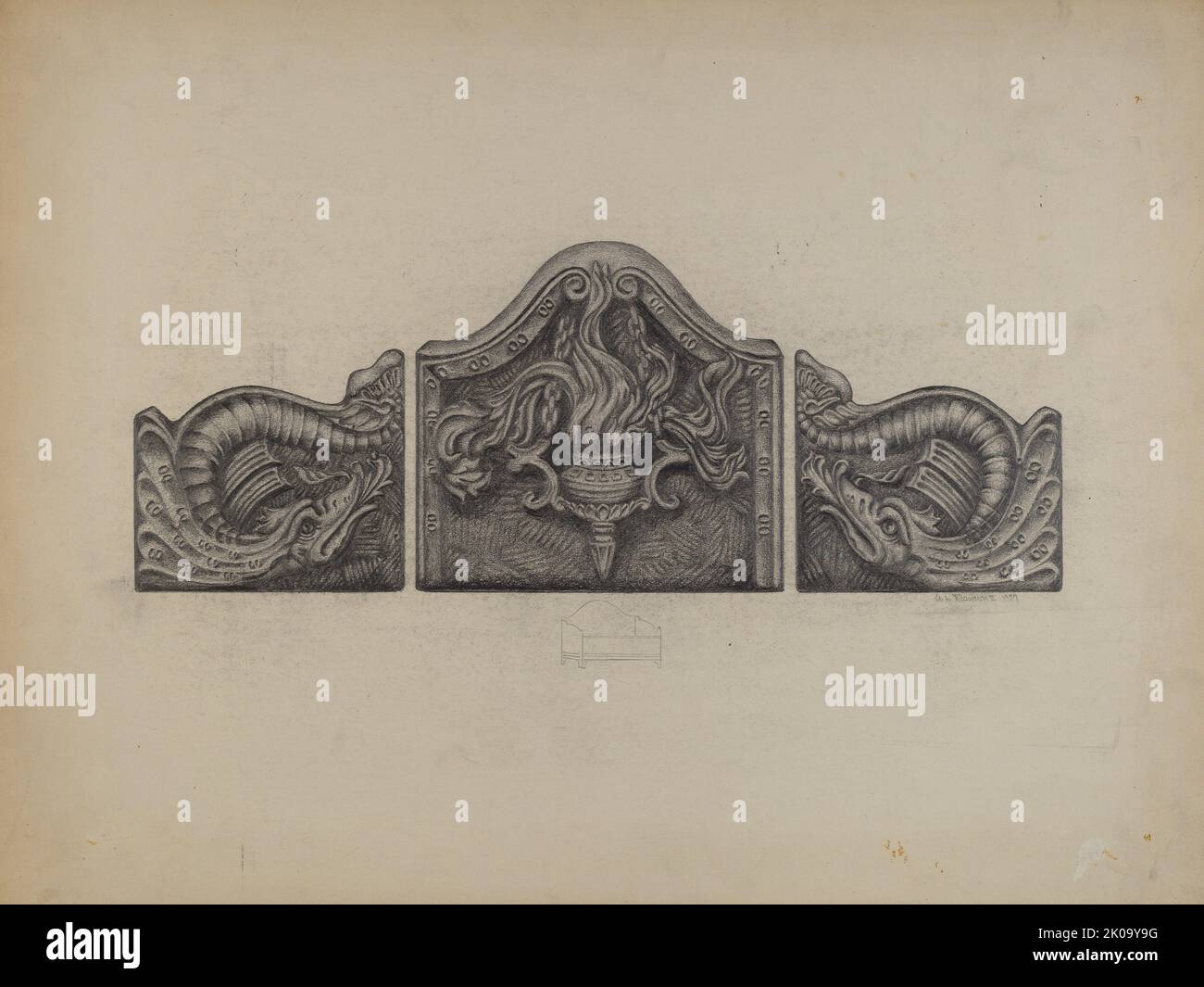 Coal Grate for Fireplace, 1937 Stock Photo Alamy