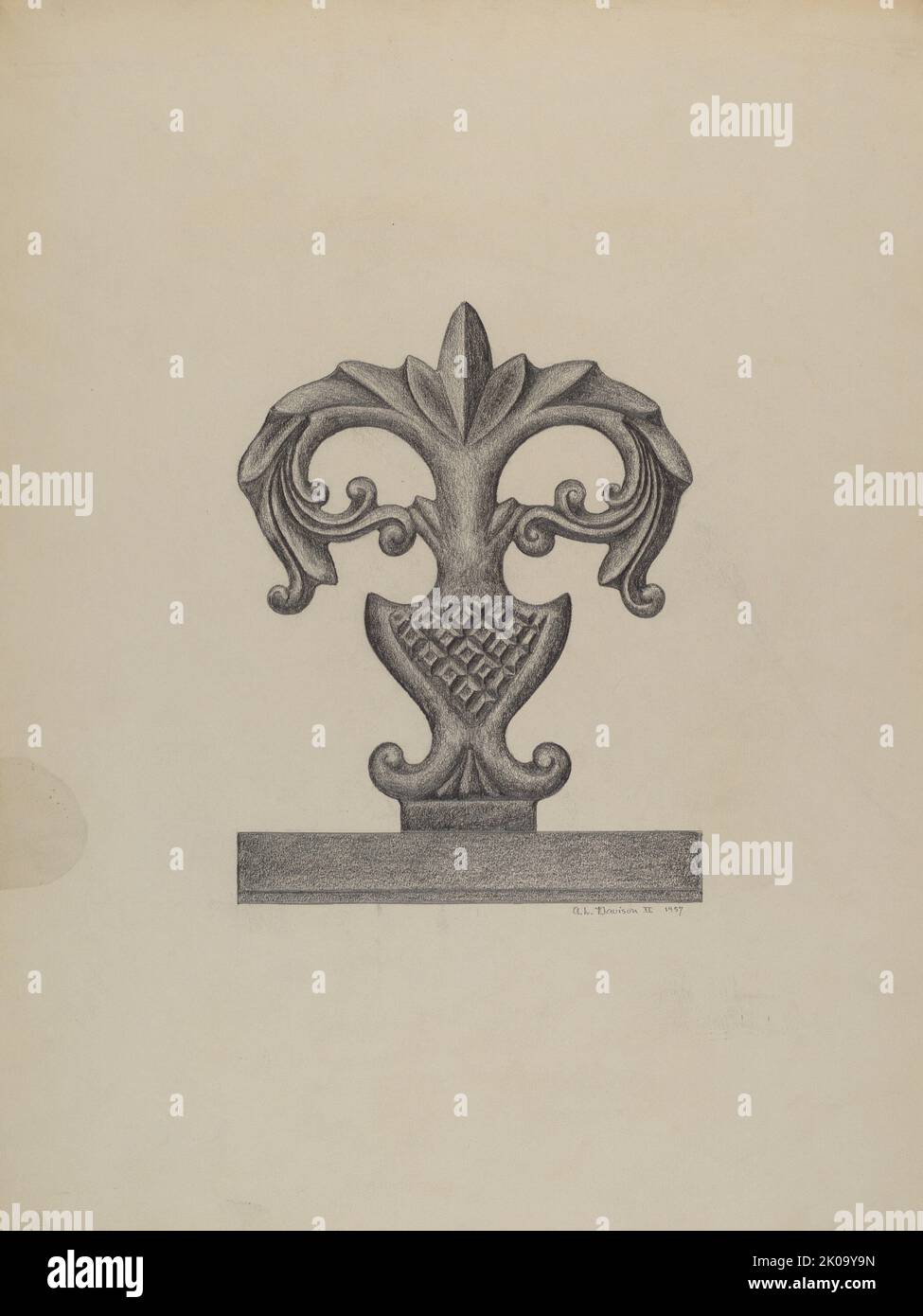 Cast Iron Fence Finial, 1937 Stock Photo Alamy