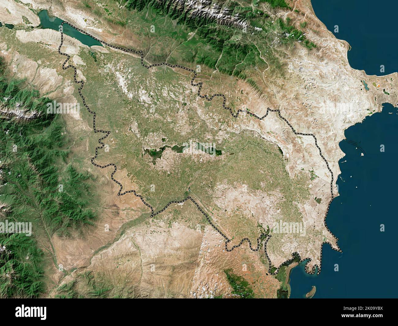 Aran, region of Azerbaijan. High resolution satellite map Stock Photo