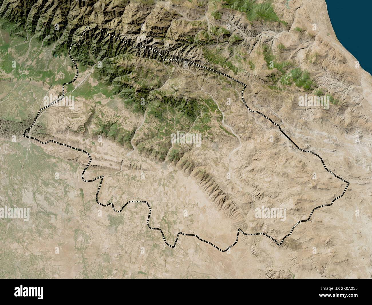 Daglig-Shirvan, region of Azerbaijan. Low resolution satellite map Stock Photo