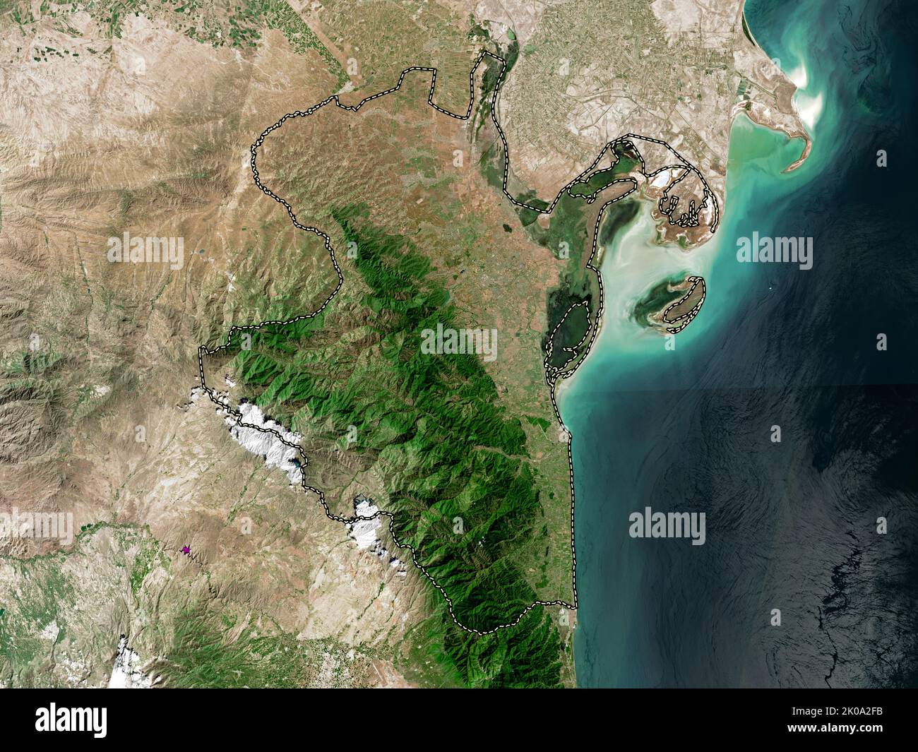 Lankaran, region of Azerbaijan. High resolution satellite map Stock ...
