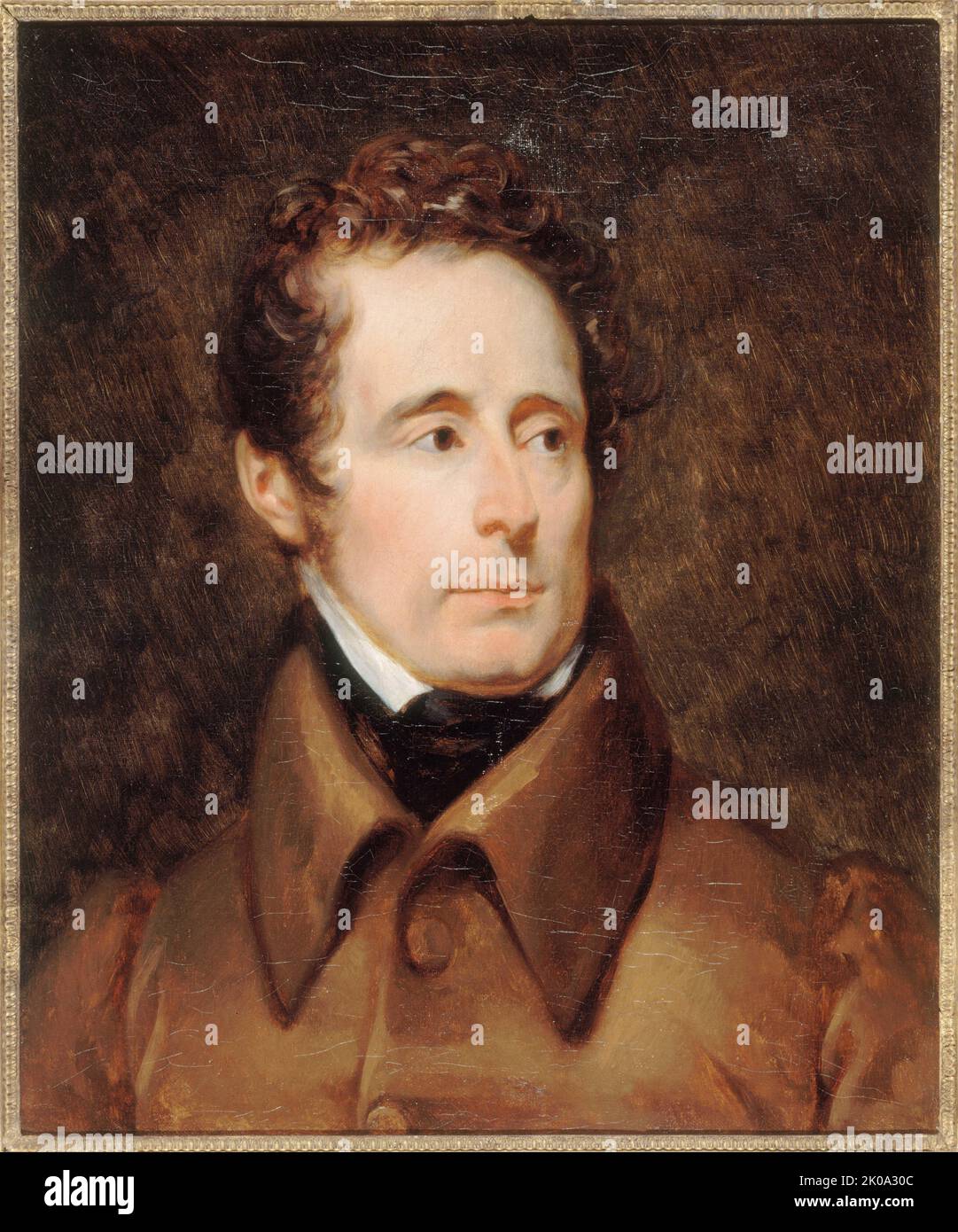 Portrait d'Alphonse de Lamartine (1790-1869), po&#xe8;te, historien et homme politique, c1831. Stock Photo