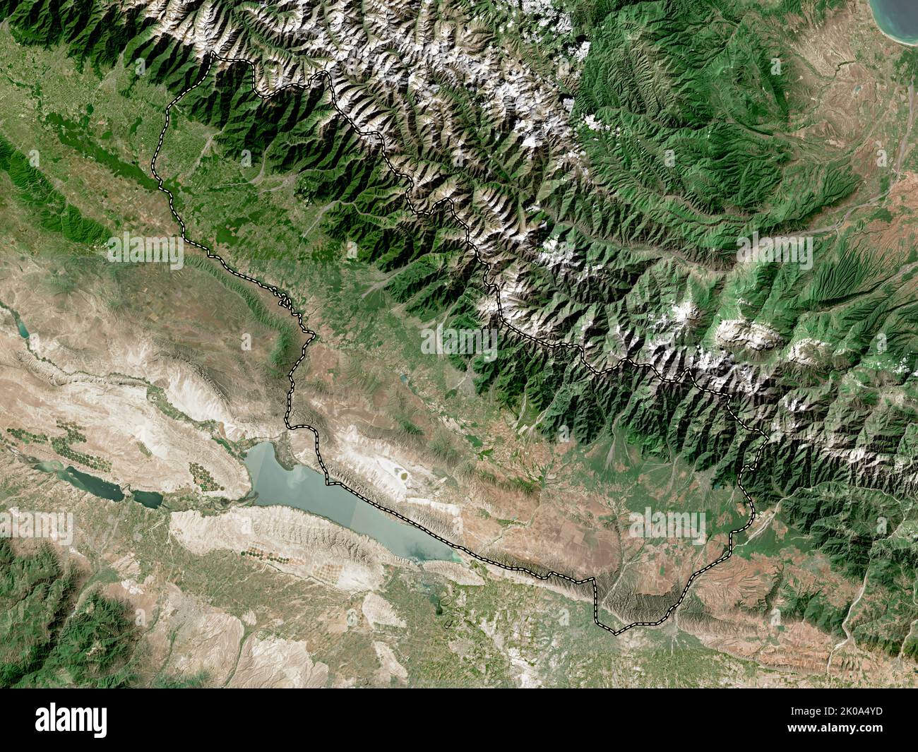 Shaki-Zaqatala, region of Azerbaijan. High resolution satellite map Stock Photo