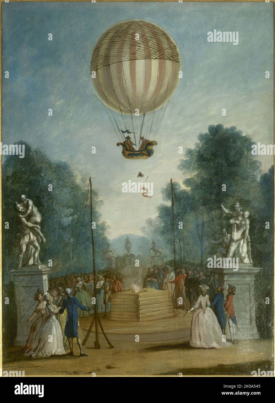 Ascension of Charles and Robert, at the Tuileries, December 1, 1783. Stock Photo