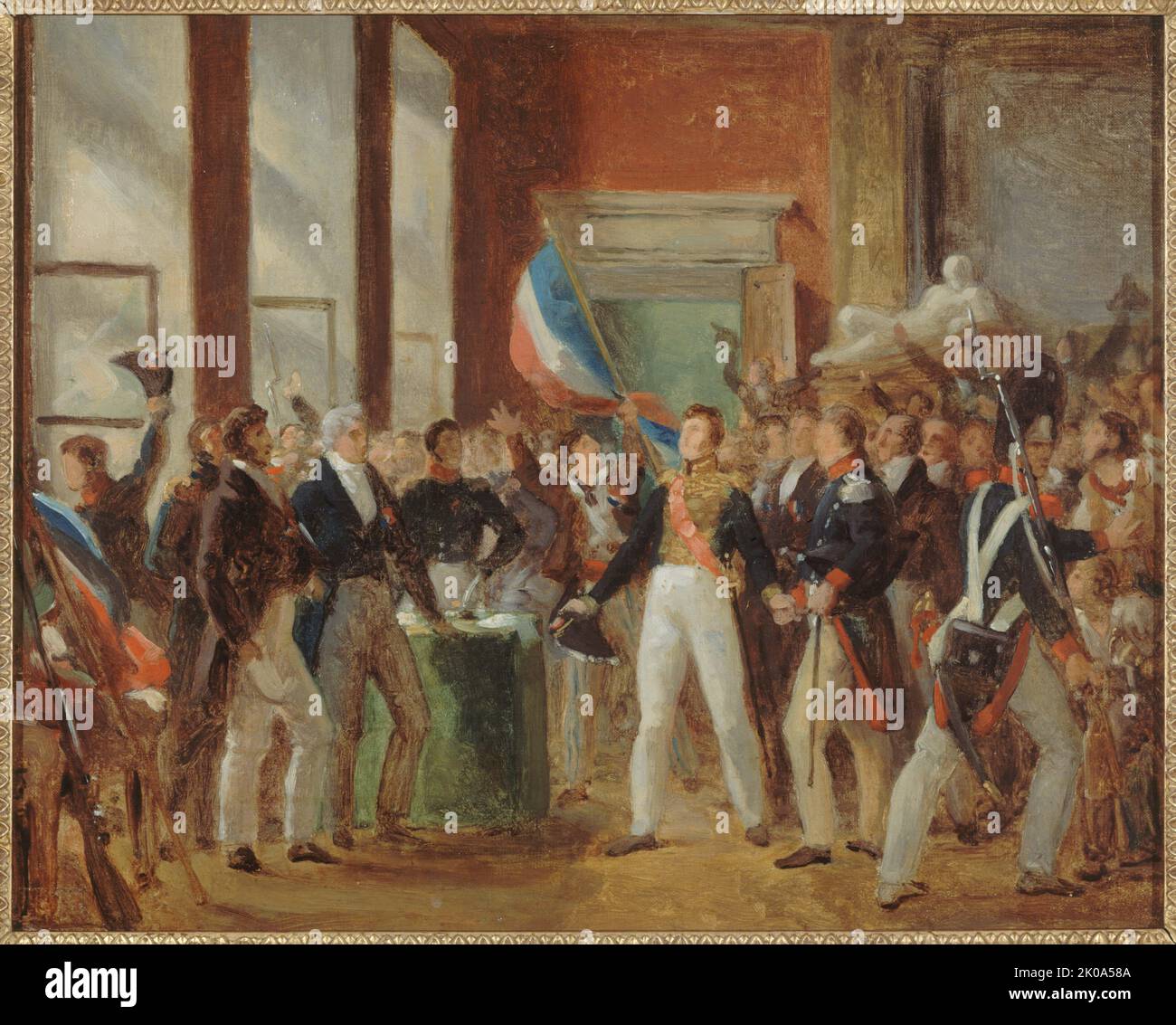 Louis-Philippe taking the oath at the Hotel de Ville, July 31, 1830, c1830. Stock Photo