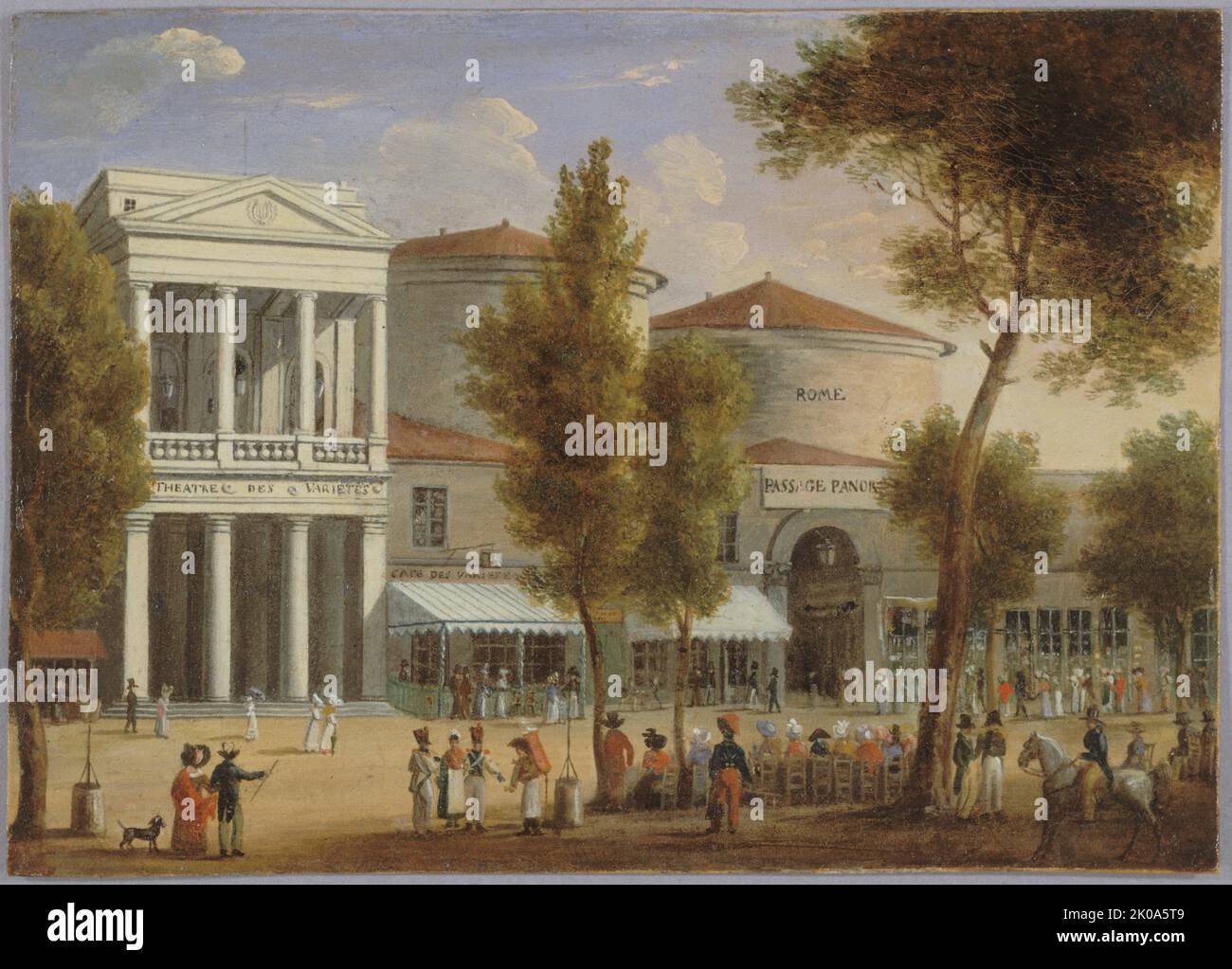 Variety theatre and le passage des Panoramas, boulevard Montmartre, c1825. Stock Photo