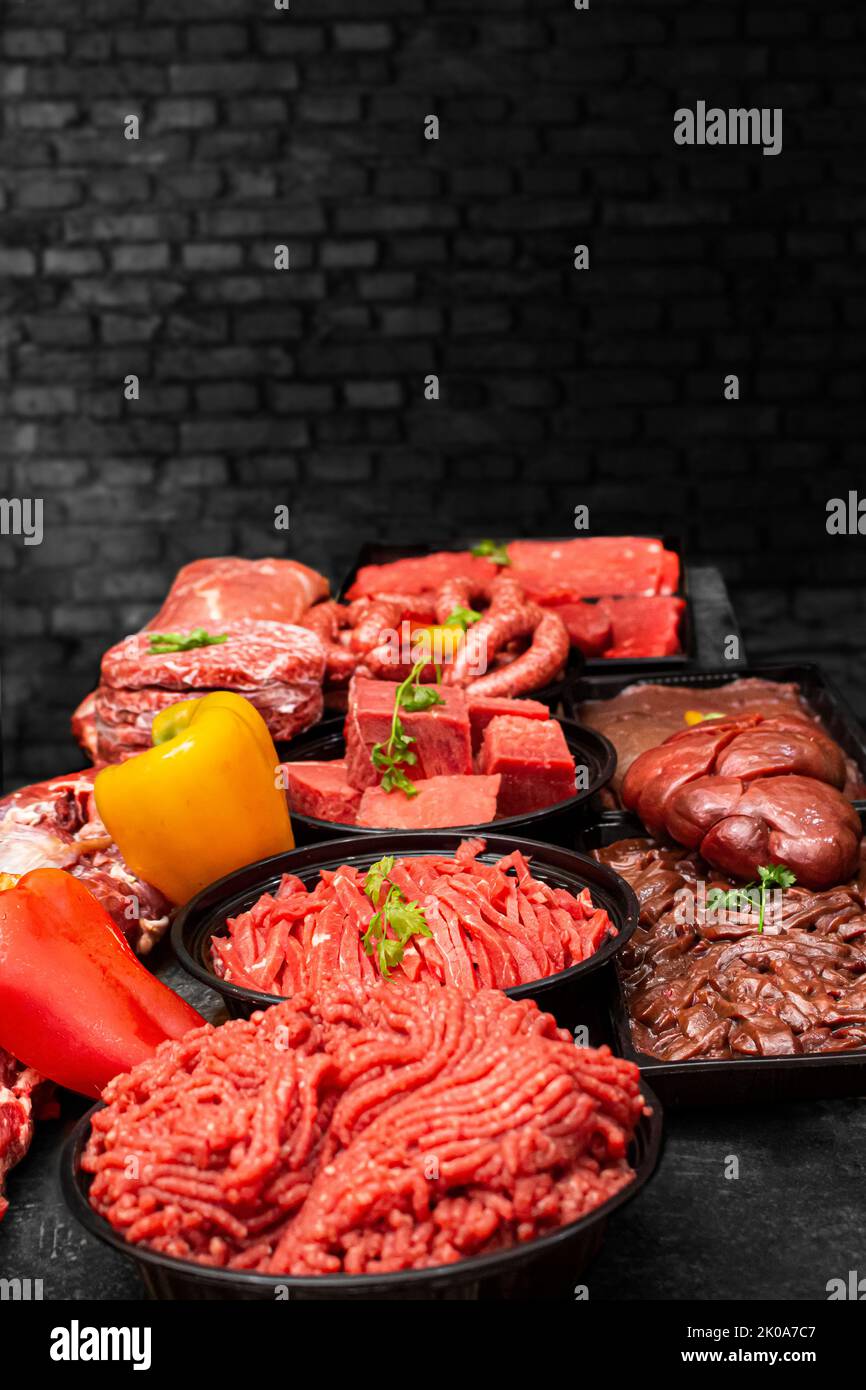 Assorted meats not ham raw hi-res stock photography and images - Alamy