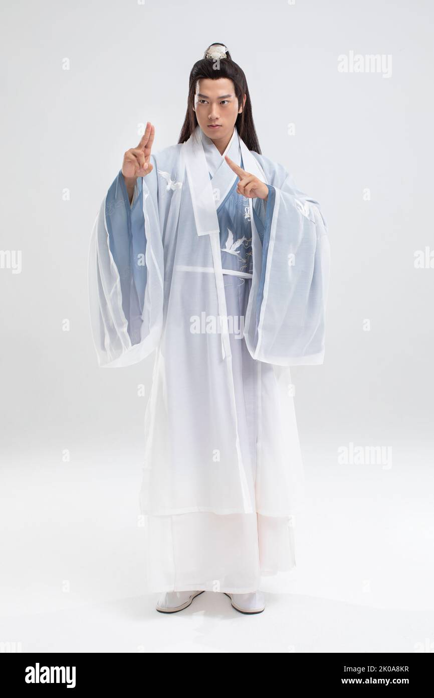 Young Chinese man in ancient costume Stock Photo - Alamy